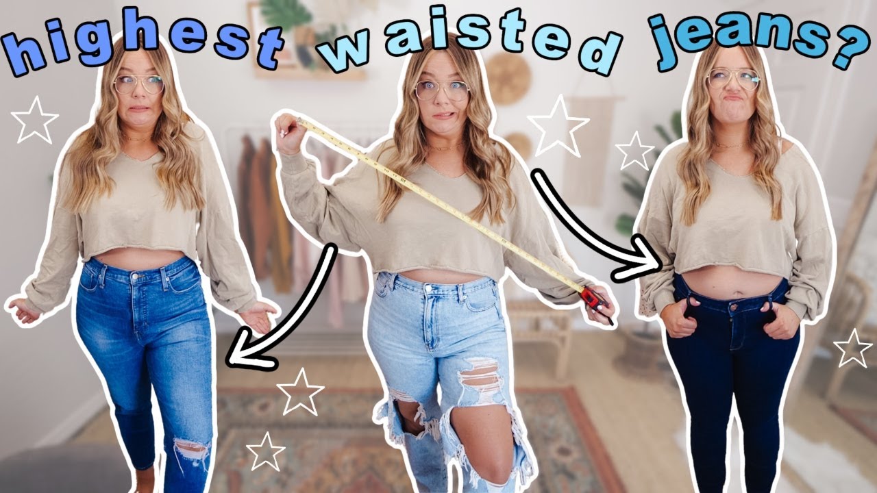which brand has the *HIGHEST* waisted jeans? let's measure ALL OF MY JEANS