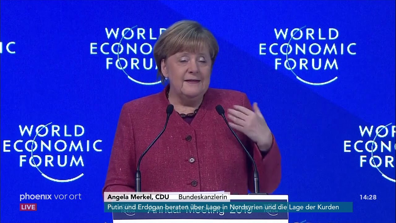 Rede von Angela Merkel auf dem Weltwirtschaftsforum in Davos am 23.01.19