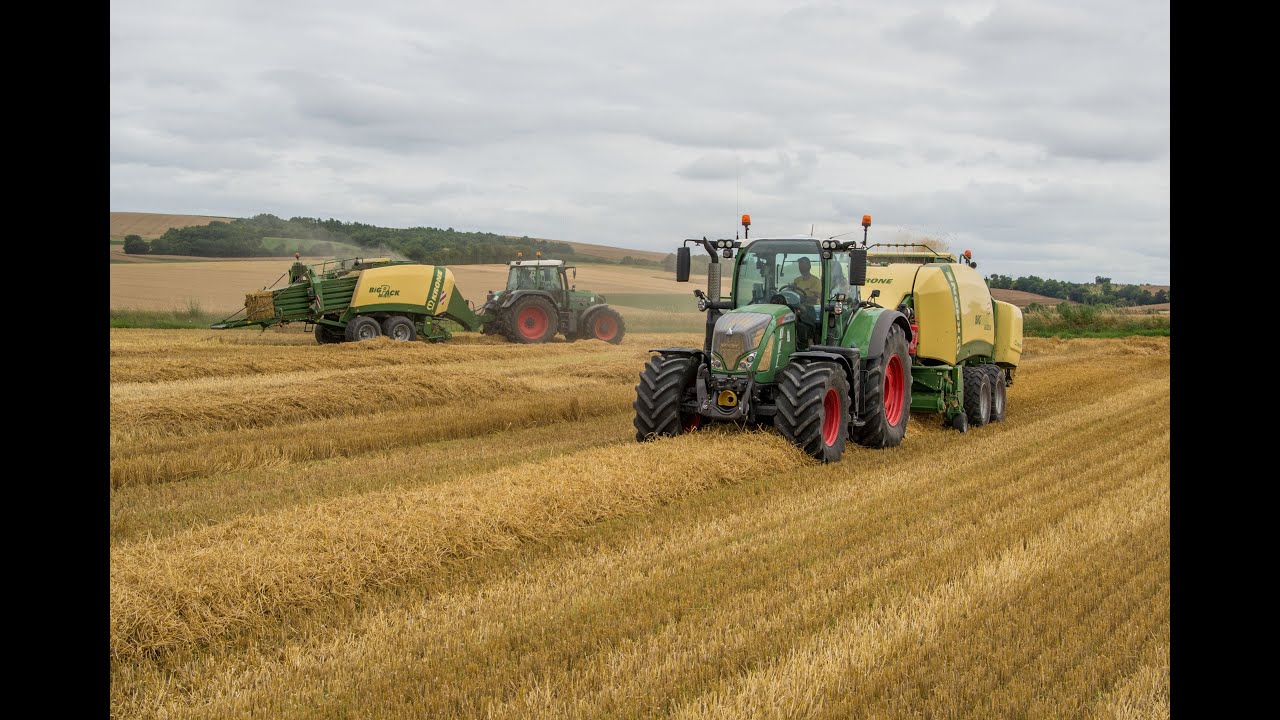 Paille 2016 avec deux ensembles Fendt + Krone - SARL Rouffignac