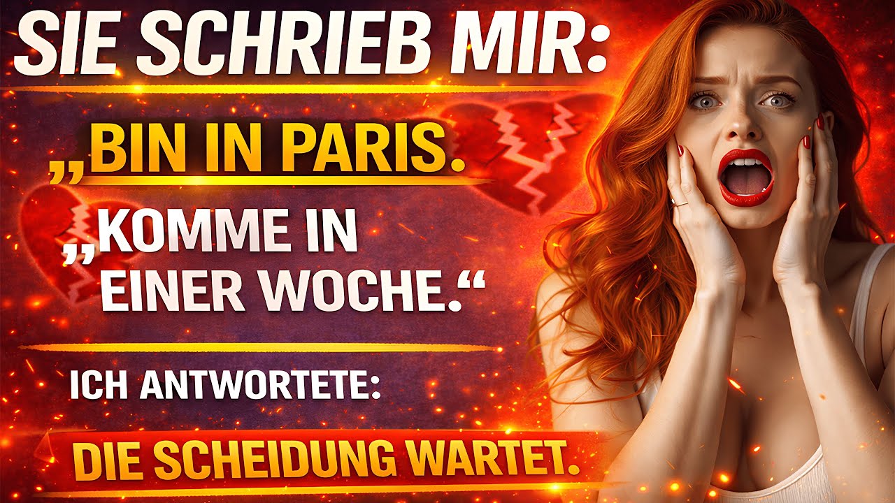 Sie schrieb: „Bin in Paris. Warte nicht auf mich.“ Ich: „Keine Sorge – die Scheidung wartet.“