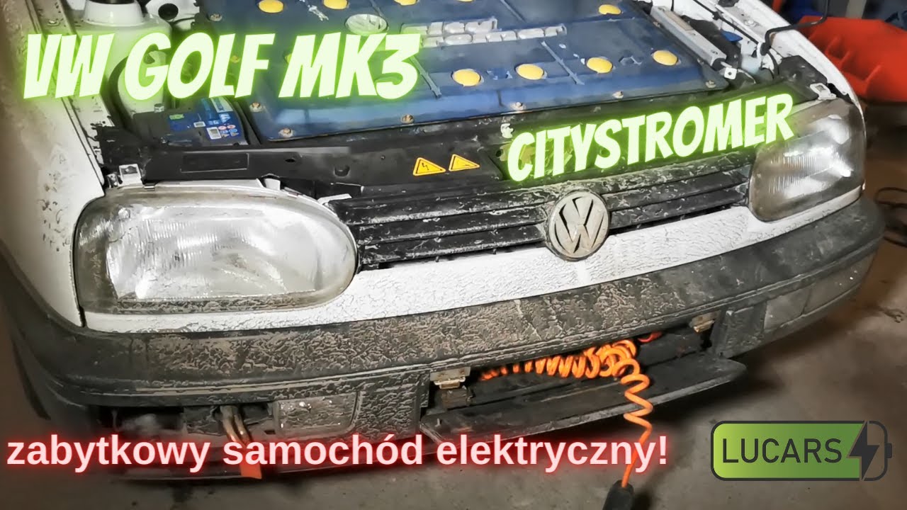 VW GOLF MK3 citystromer, zabytkowy samochód elektryczny, pierwsze wrażenie