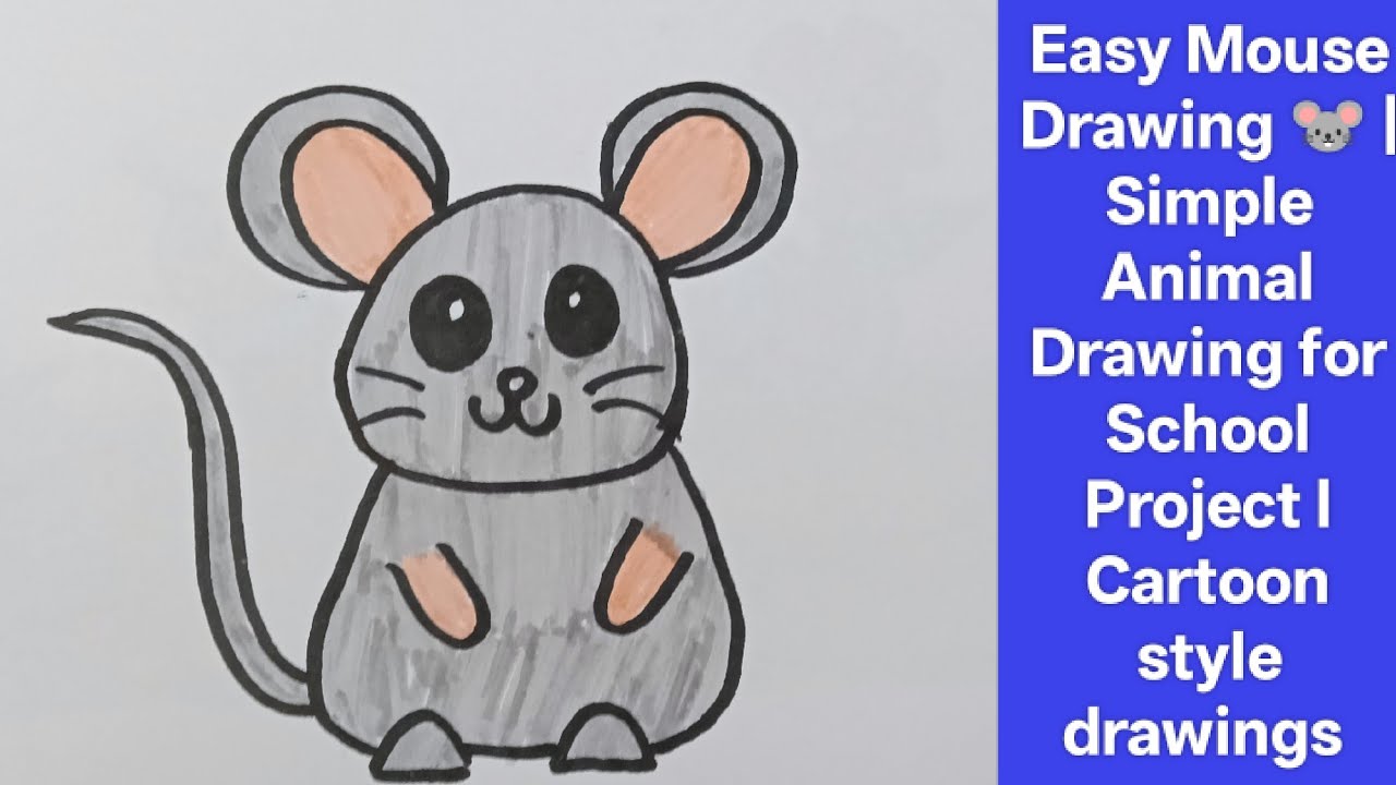 How to Draw a Mouse 🐭 | Easy Animal Drawing Step by Step l Mouse drawing for beginners step by step 