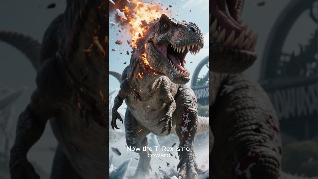 the angry dragon attacked the hungry T rex from above. #animation      #dragon  #global  #battles