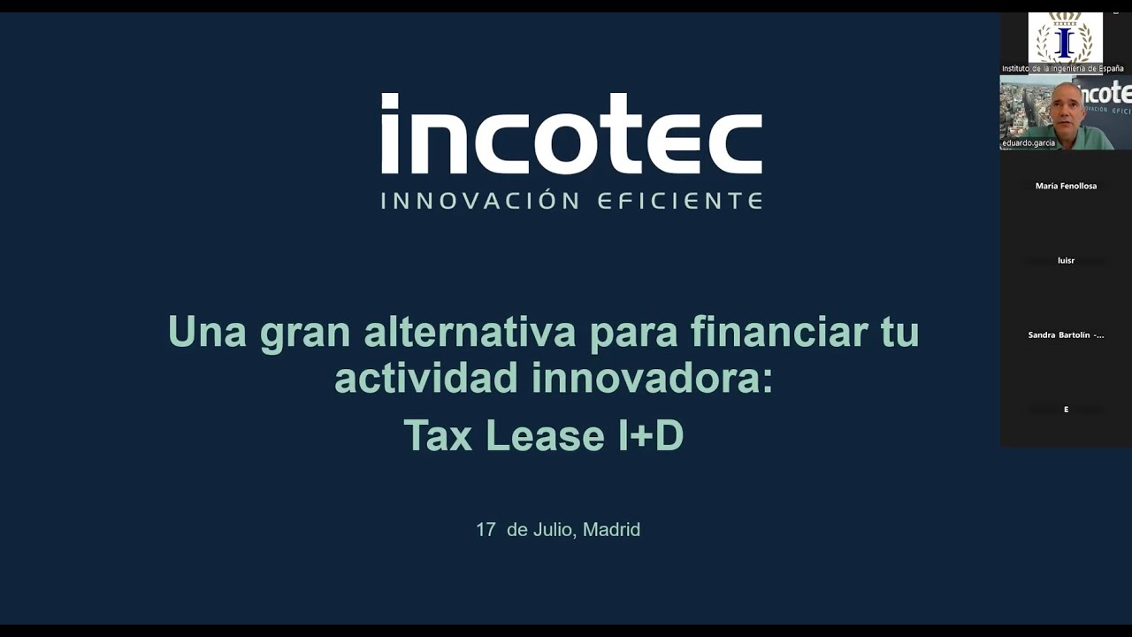 Webinar: Una gran alternativa para financiar tu actividad innovadora: Tax Lease de I+D | Incotec