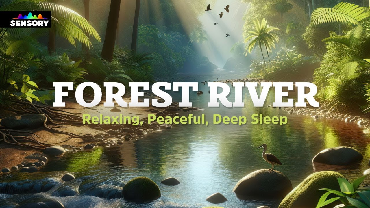 Sleep Better 💤 Forest River: Tranquil 4K White Noise | 4 Hours of Nature's Symphony 🌳