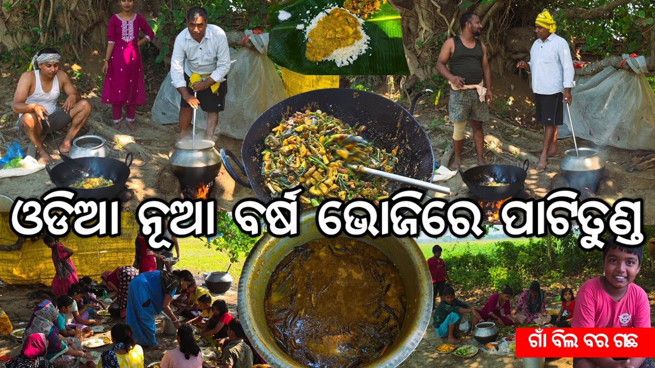 ଓଡିଆ ନୂଆ ବର୍ଷ ଭୋଜିରେ ପାଟିତୁଣ୍ଡ l ବିଲ ବର ଗଛ ପାଖରେ ହଣ୍ଡା ବସିଲା 😋 l Gouranga Nayak Odia Vlogs 