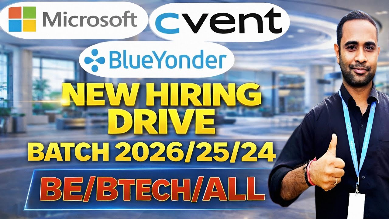 Cvent, стартапы, Microsoft проводят набор новых сотрудников | Выпуск 2026/2025/2024 | BE/Btech/лю...