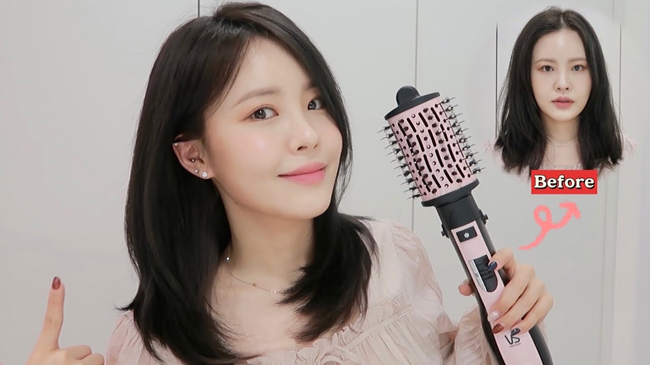 핵쉬운 중단발 레이어드컷 스타일링 💁🏻‍♀️ 자연스럽고 고급진 볼륨 C컬 드라이 쉽게하기!