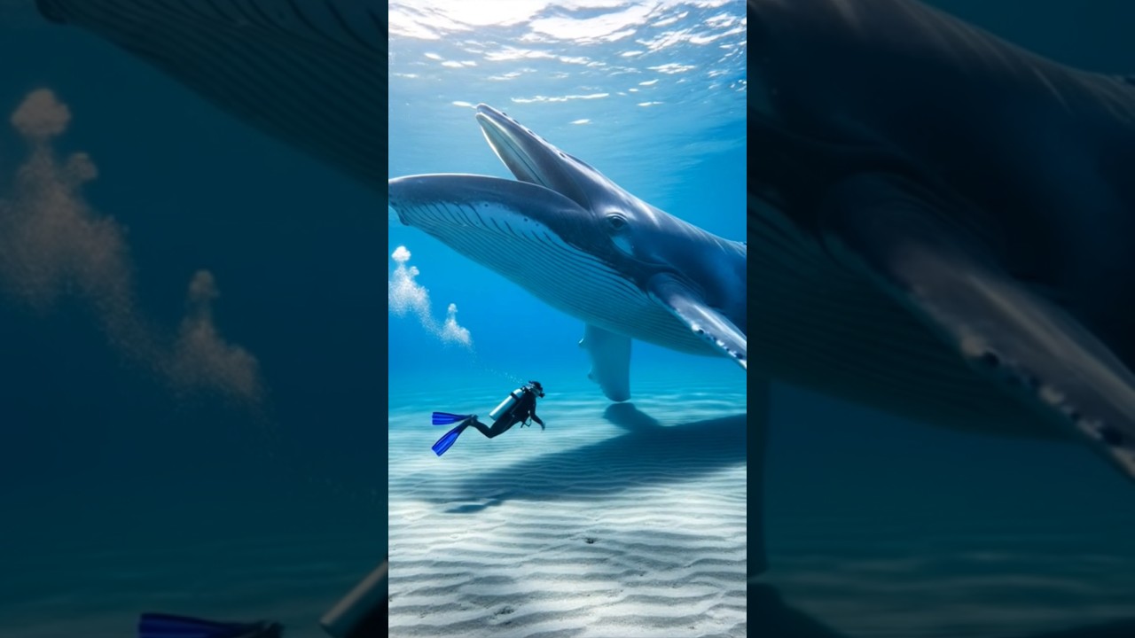 The Giant Blue Whale vs a Diver | Unreal Underwater Encounter (4K) 