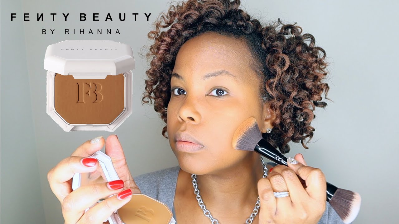 Fenty Beauty Powder Foundation 385 | First Impressions | Compared to COVER FX