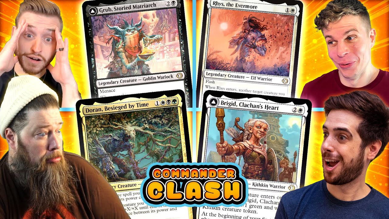 Goblin Mill vs Power Matters Treefolk vs Kithkin Burn vs Mono-White Elves | Commander Clash