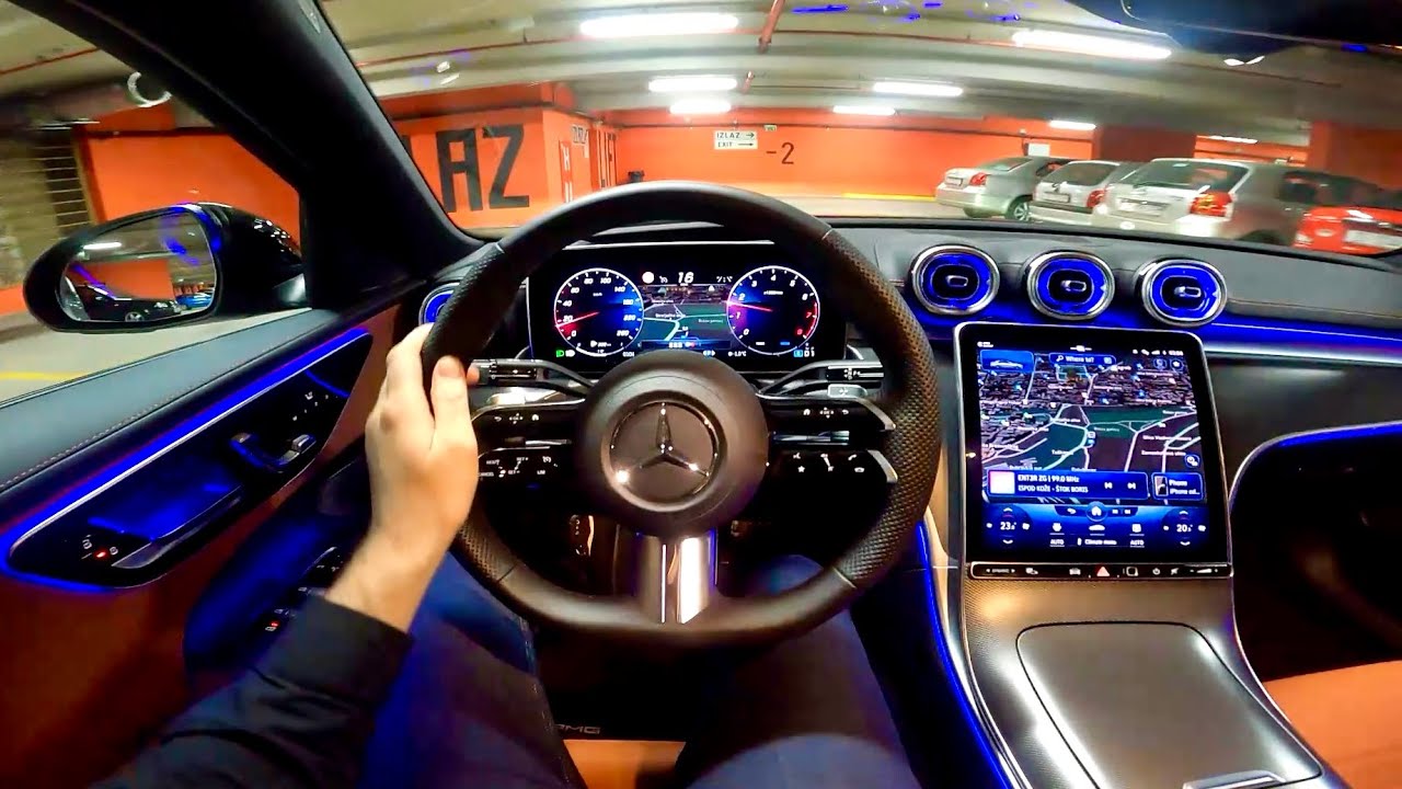 NEW Mercedes C-CLASS 2023 - NIGHT POV test drive (PURE DRIVING) C 300 4MATIC