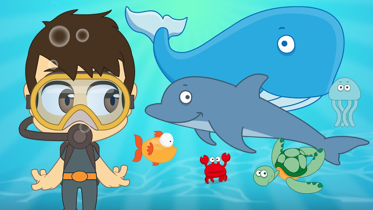 Aquatic Animals for Kids in Arabic - الحيوانات للأطفال - حيوانات البحر باللغة العربية للاطفال