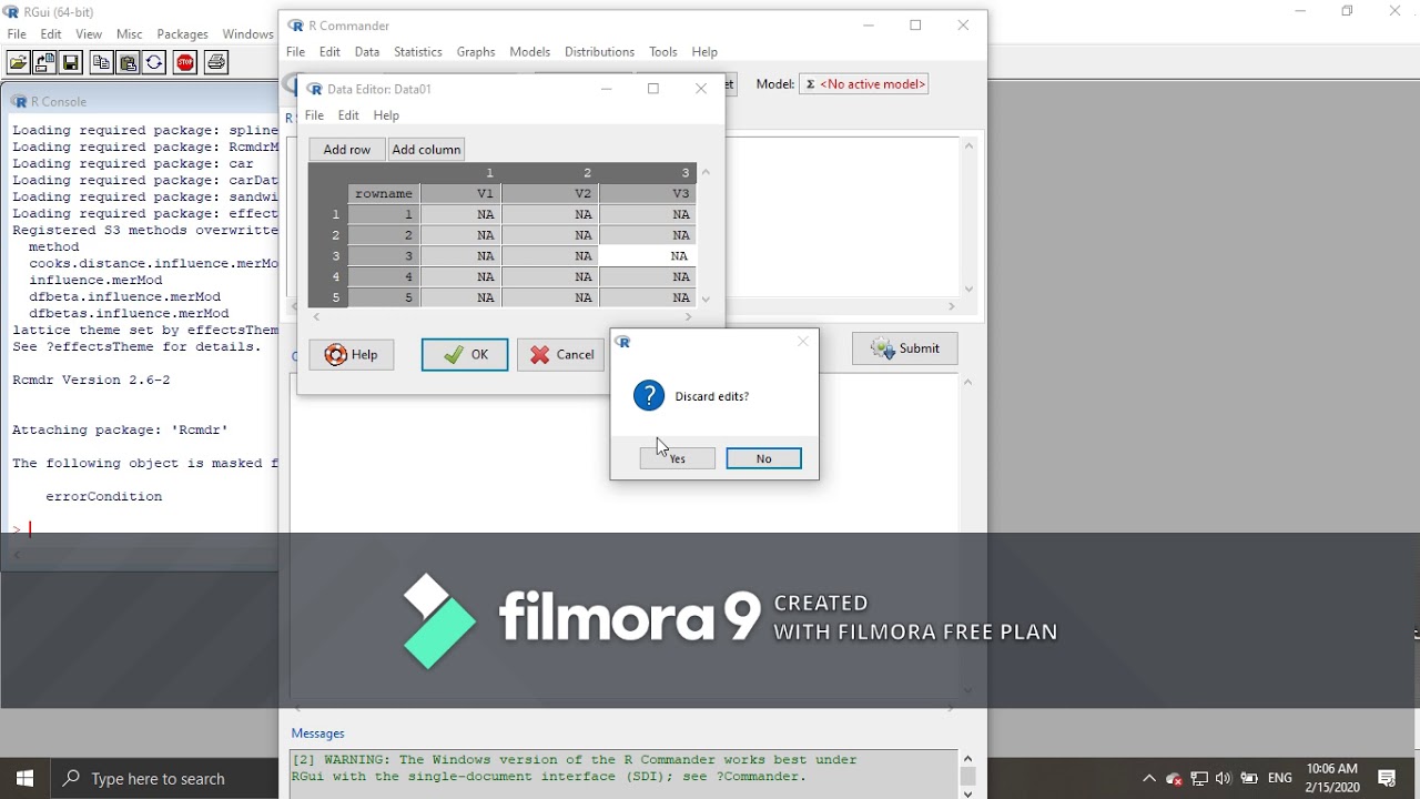 Import Data set in R commander Ep.116