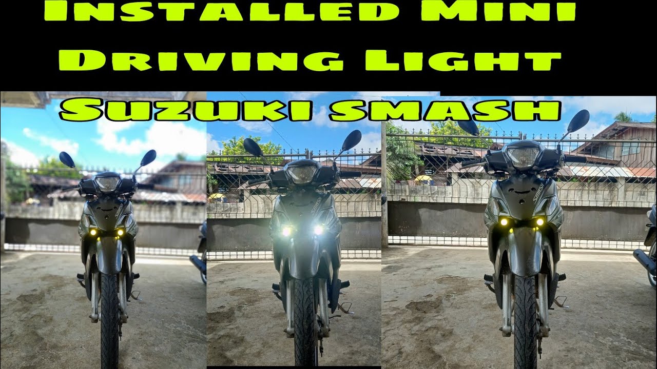 Done Installing Mini Driving Lights in my Suzuki Smash🤩🥳 (02/27/23)
