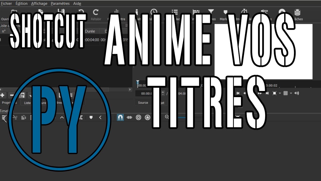 Comment animer un titre de paragraphe avec la fonction texte et mosaïque. SHOTCUT montage vidéo