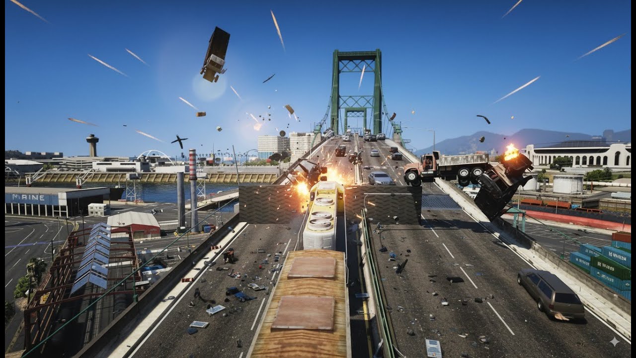 GTA 5's CRAZIEST Stunt EVER - Train on the Highway!