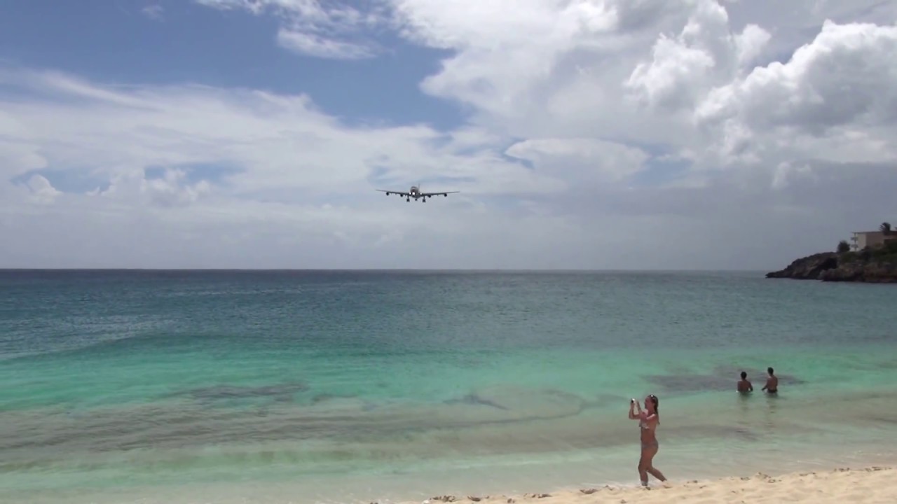Go-around of Air France Airbus A340 at Princess Juliana Airport - St. Maarten