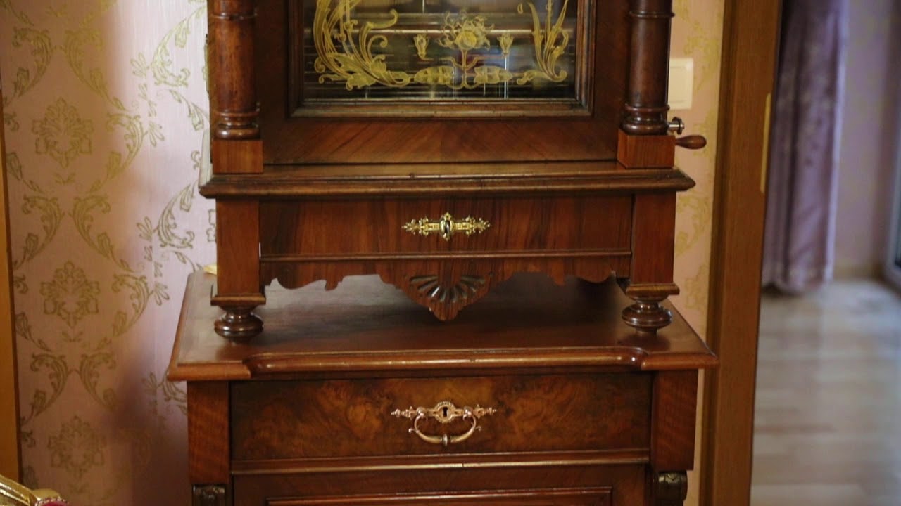 1900 Antik Komet Münzeinwurf 12 Glocken Schrank Spieluhr Music box+11 x 52cm Pl.
