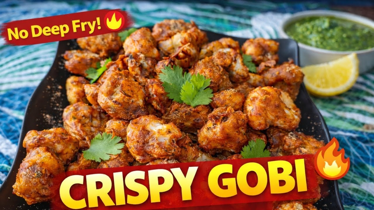 👉 10 Min Air Fryer Crispy Gobi Starter 😍 | No Deep Fry | Restaurant Style | बिना तेल कुरकुरी गोभी