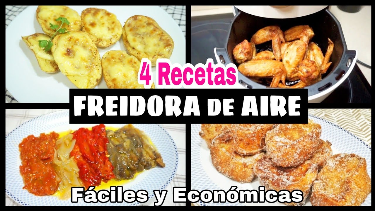 4 RECETAS en FREIDORA de AIRE/ Fáciles y Económicas/ Recetas caseras/ Maricienta