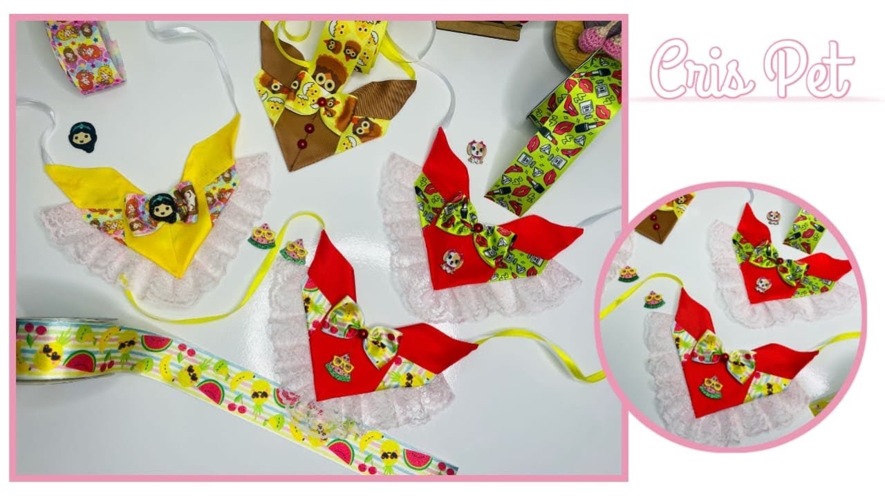 Como fazer  uma linda bandana de fita para seu pet !