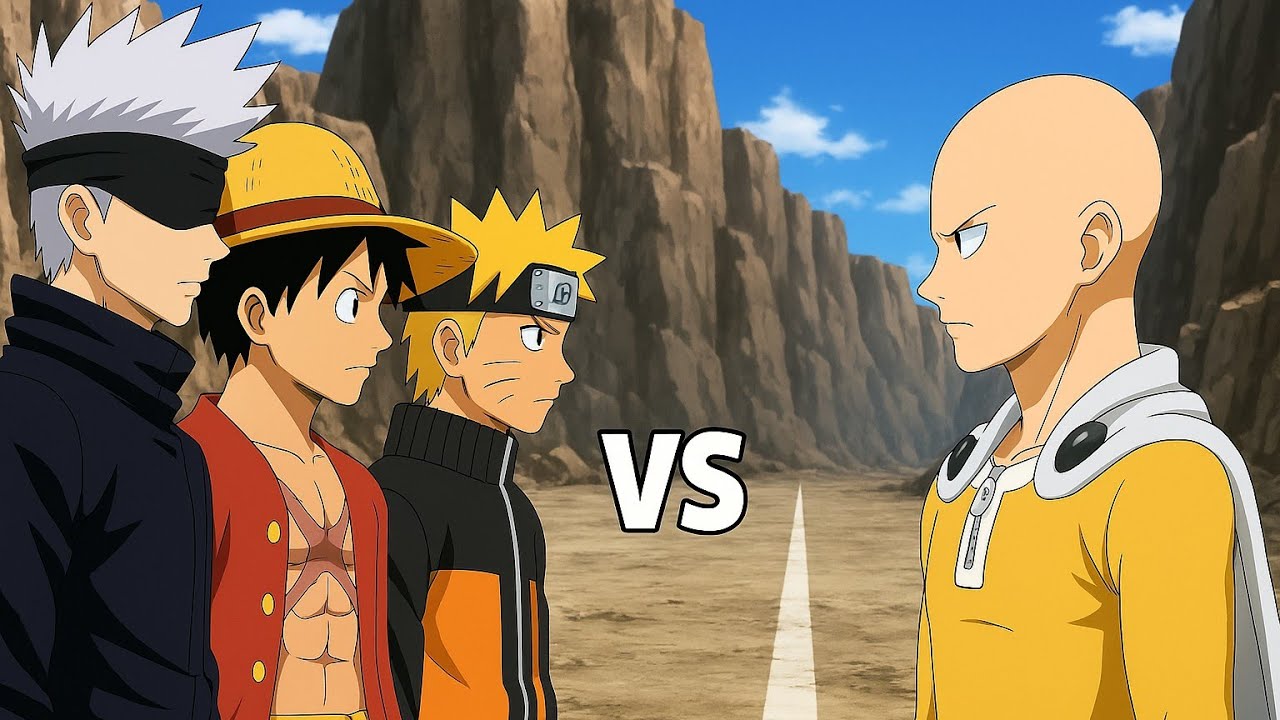 Saitama vs Naruto Gojo & Luffy 🤯🔥 