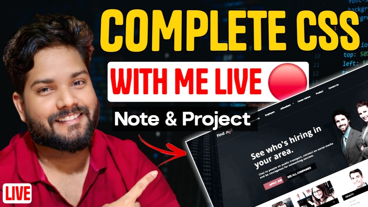 🔴 LIVE :  Complete CSS In ONE Session With ME    ||  Ask Anything 💻🔥