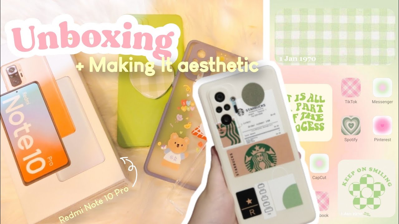 Redmi Note 10 Pro Unboxing🍡 + Accessories and set-up! | How To Make your android aesthetic ‧₊˚