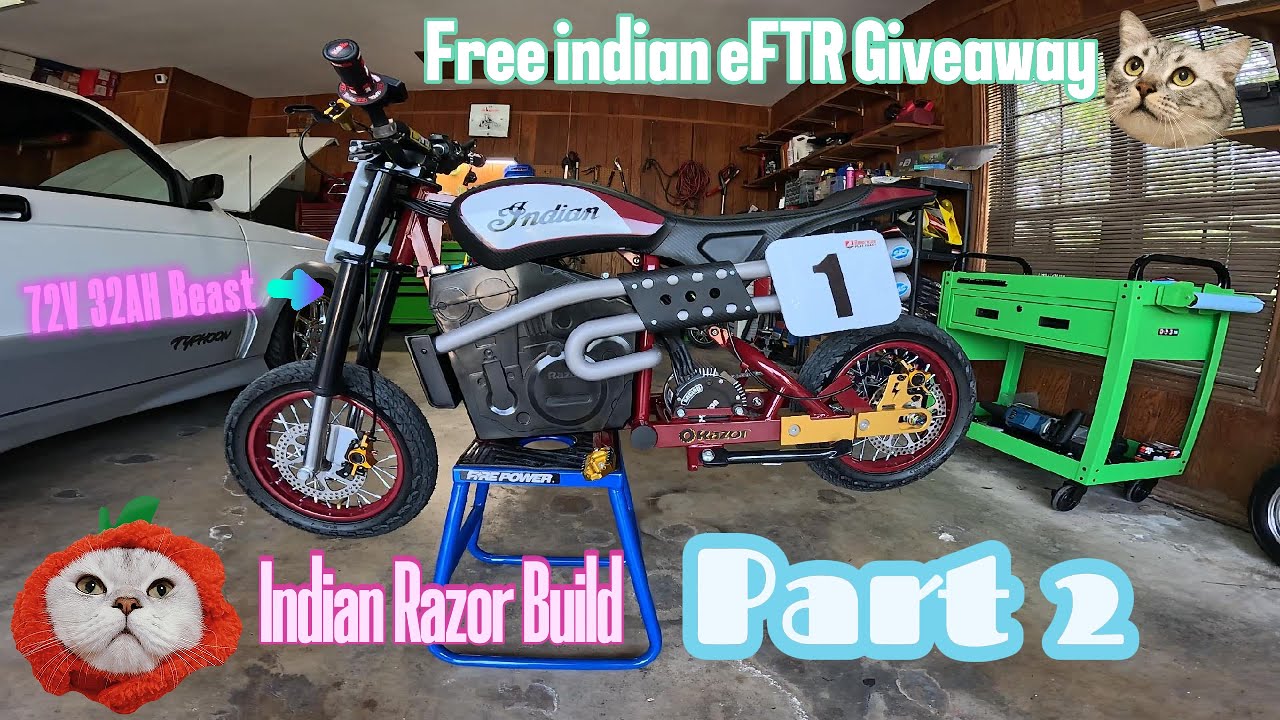 Building and modifying the most rare Razor. Build Part 2...72V 32AH Razor Indian eFTR