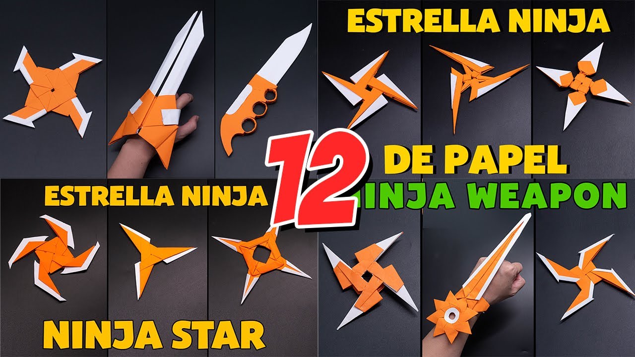 12 Estrella Ninja de Papel  Como hacer una estrella ninja de papel