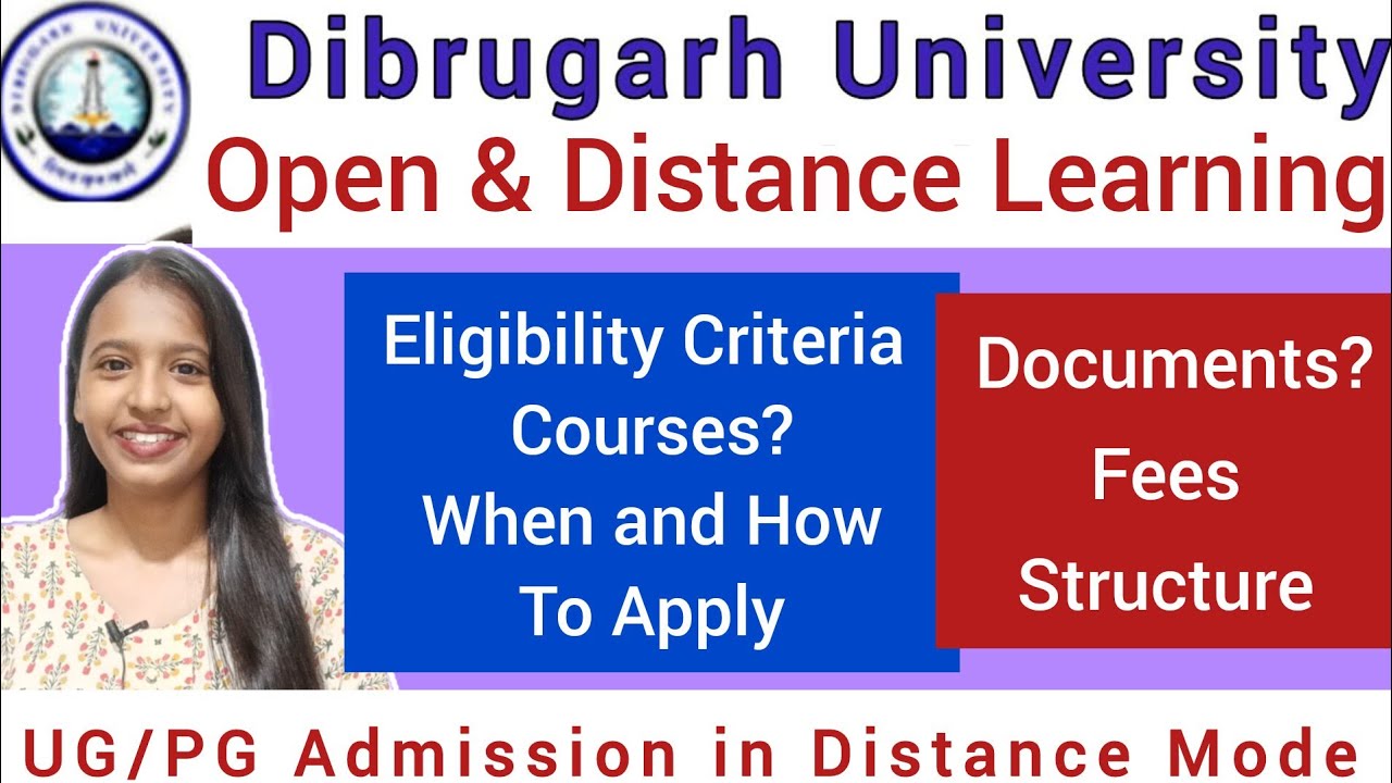 Dibrugarh University Open and Distance UG/PG Admission in Affiliated Colleges🔥2023 Full Details
