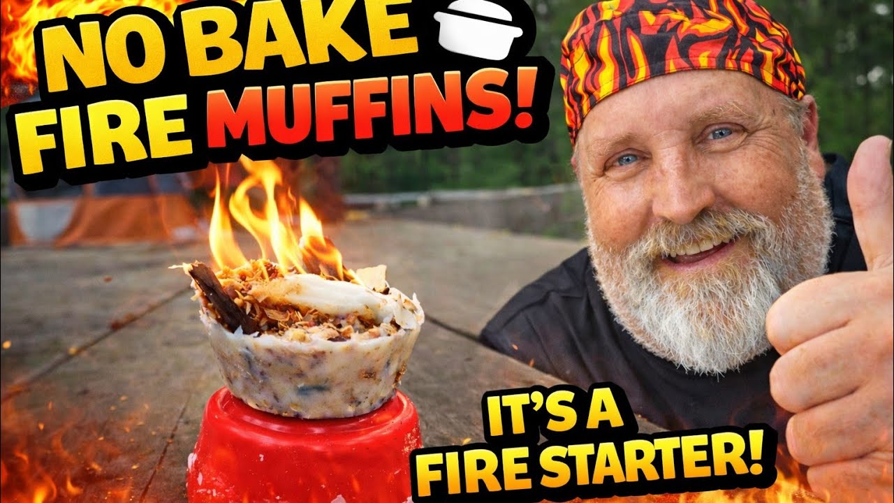 No-Bake FIRE Muffin 🔥 | Smoky, Sweet & Insanely Easy Campfire Treat!