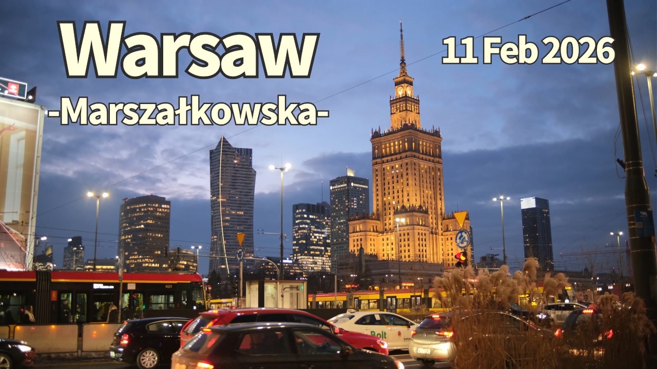 Winter Walk Warsaw Marszałkowska Poland - 11 February 2026 | Walking Tour
