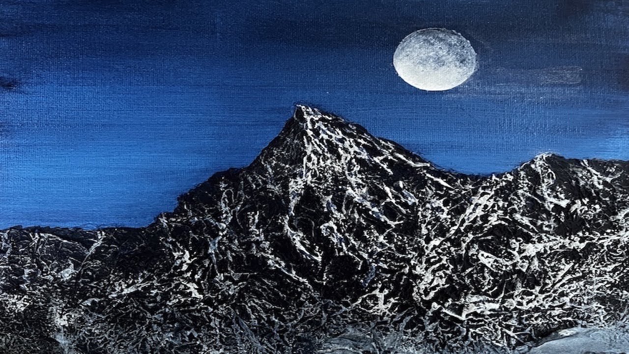 Это ФОЛЬГА!Как создать Горы фольгой.Абстрактная картина. Акрил. Using Foil for mountains