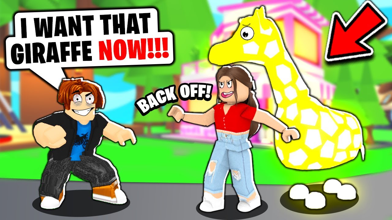 This NOOB Tried To STEAL OUR NEON GIRAFFE in Adopt Me! (Roblox Adopt Me)