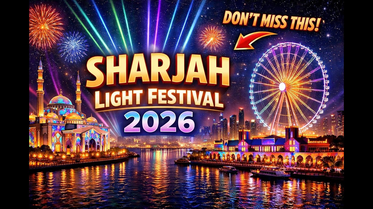 🌟 Sharjah Light Festival – A Dazzling Night of Colors