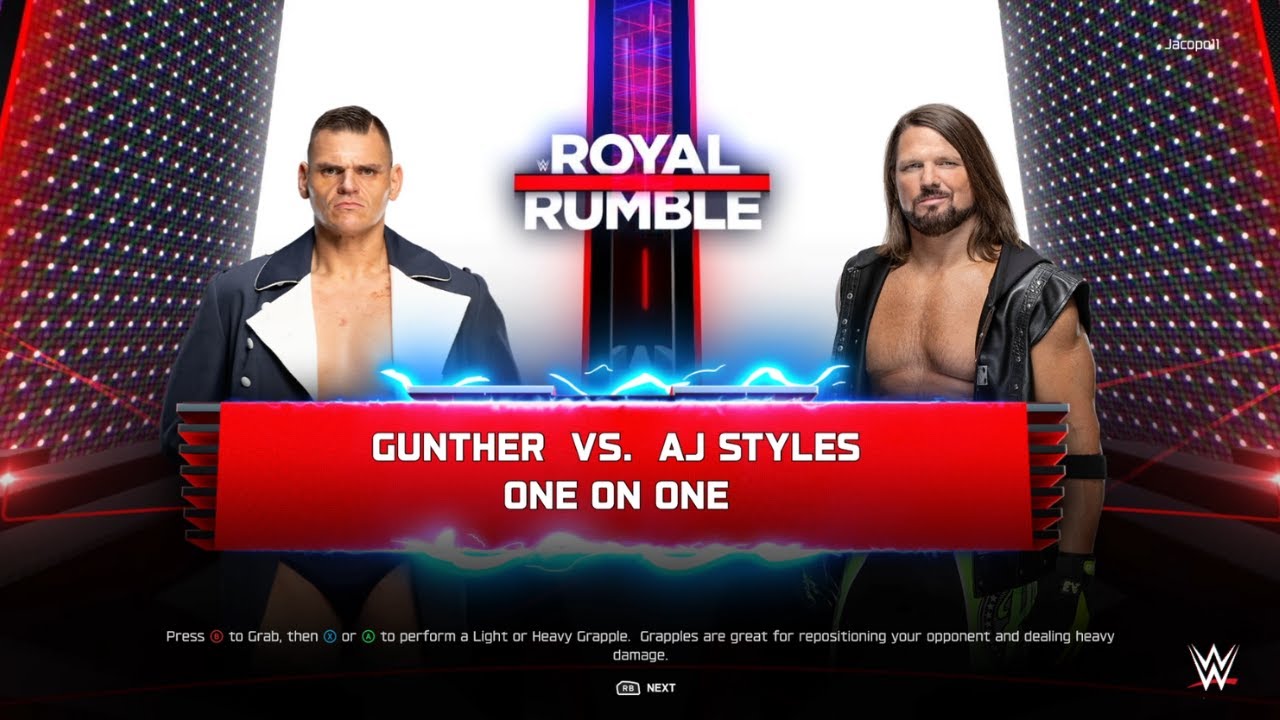 Gunther vs AJ Styles - Career Threatening Match - Royal Rumble Riyadh - WWE 2K25