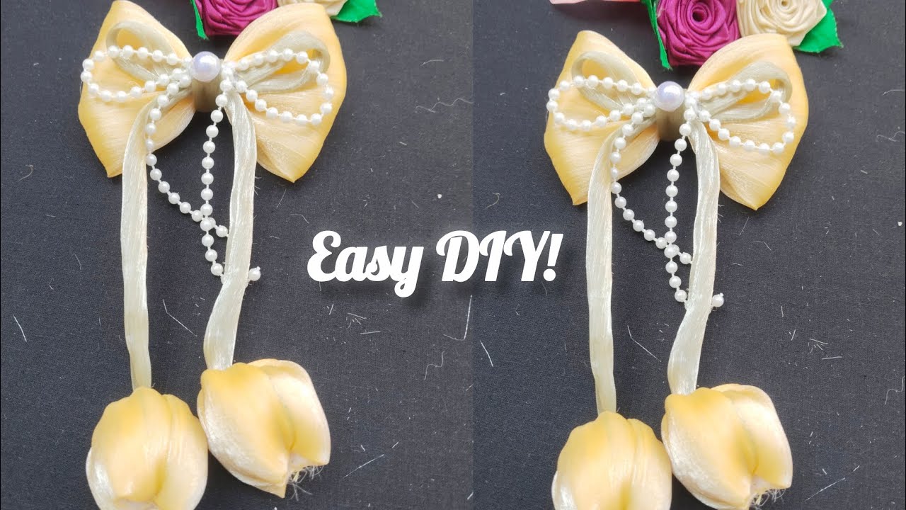 Easy DIY! How to make tulip hair clip at home/tulip hair clip making video📷✅😀#tulip#diy@shahnaaz-3g 