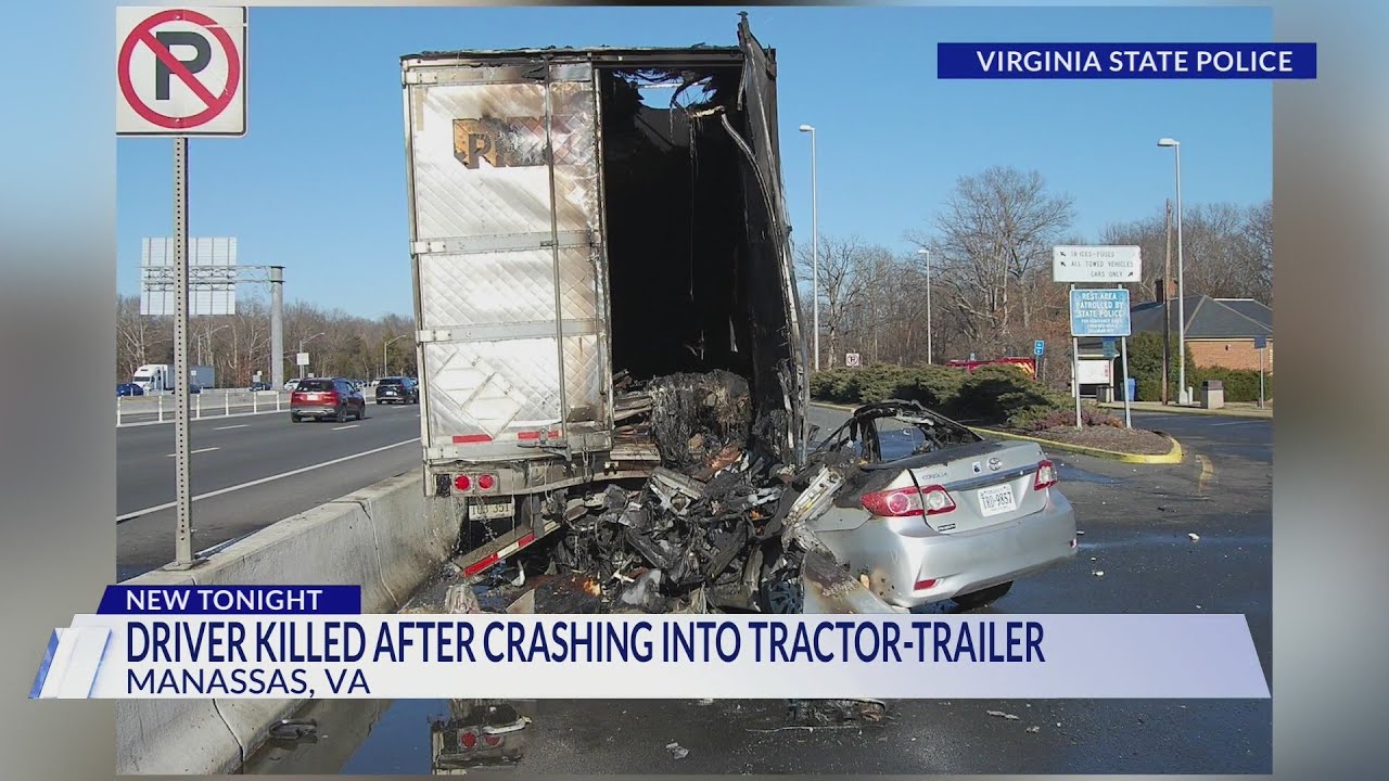 Driver dies after crashing into tractor-trailer near I-66 rest stop in Manassas