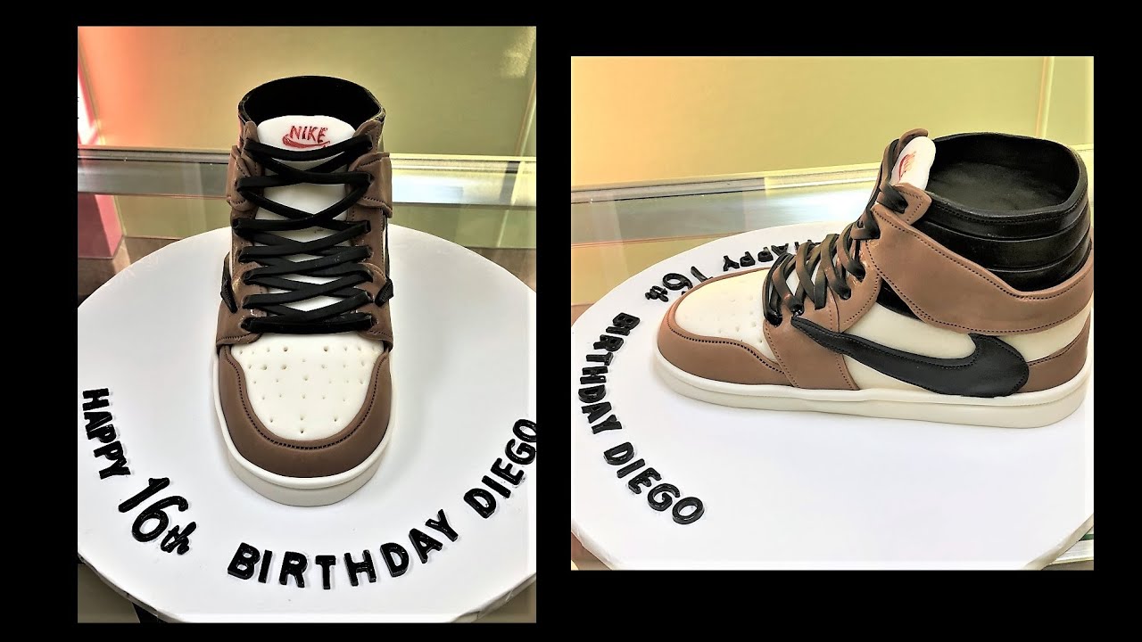 Pastel de Tenis Air Jordan.Travis Scott Air Jordan Shoe Cake. Air Jordan Nike  Shoe Cake