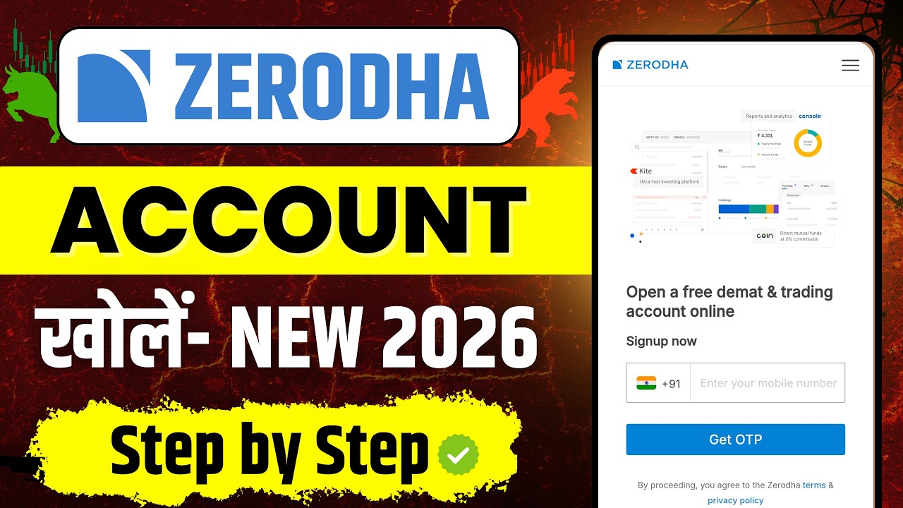 Zerodha Account Opening | how to open account in zerodha | zerodha demat account opening online