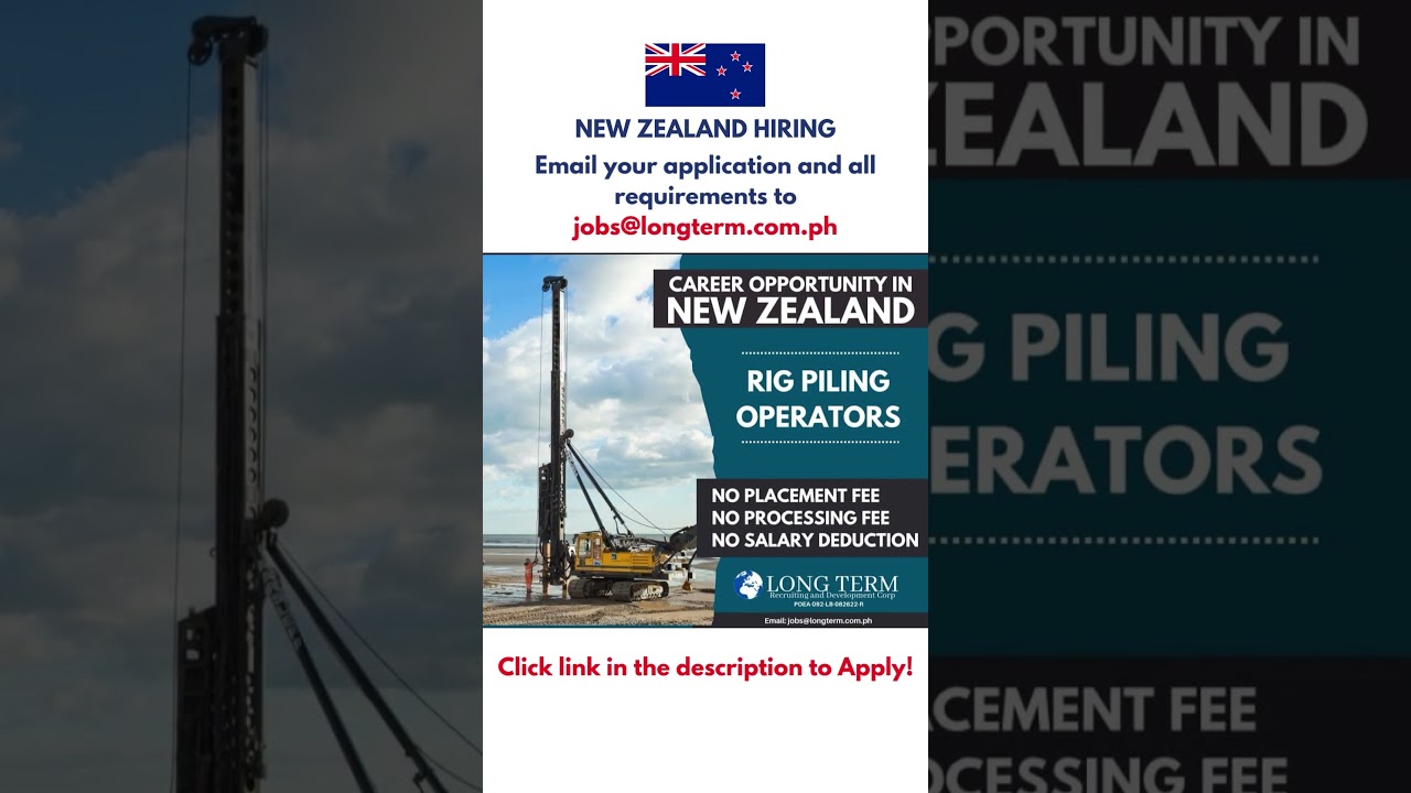 RIG PILING OPERATORS FOR NEW ZEALAND