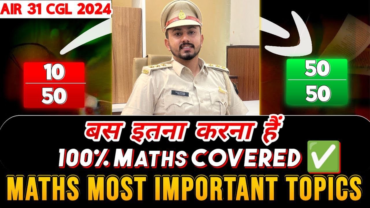 Mathematics Chapter wise Most Important Topics for SSC CGL/CHSL/CPO/MTS/GD/DP!!