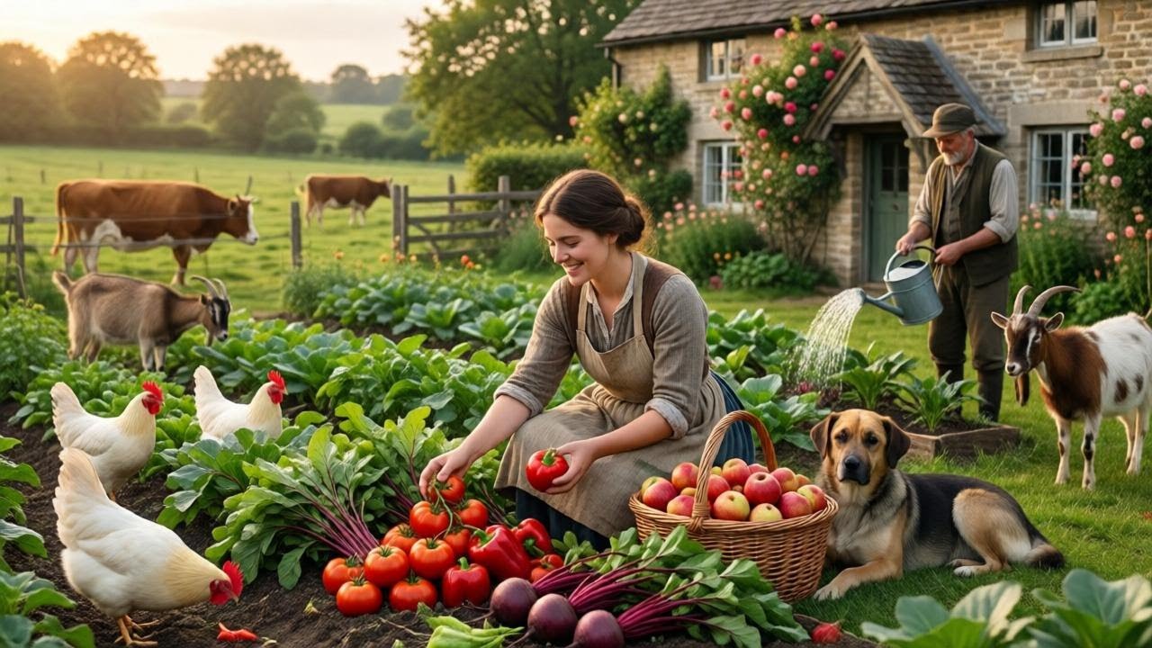 Peaceful Countryside – Chickens Clucking, Fresh Eggs and Garden Harvest