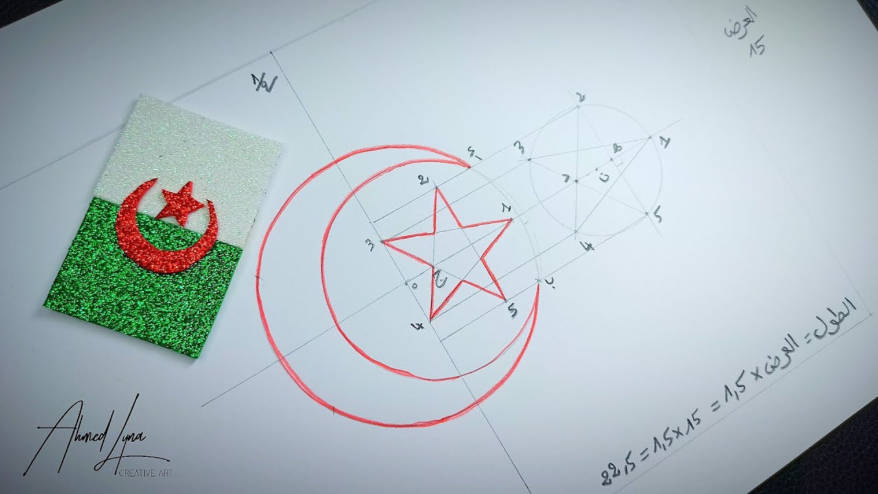 العلم الوطني الجزائري - Drapeau algérien - Flag of Algeria