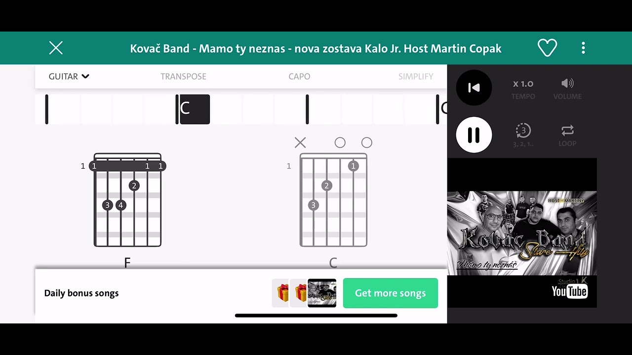 Kovač Band - Mamo ty neznas - nova zostava Kalo Jr. Host Martin Copak cover akordy