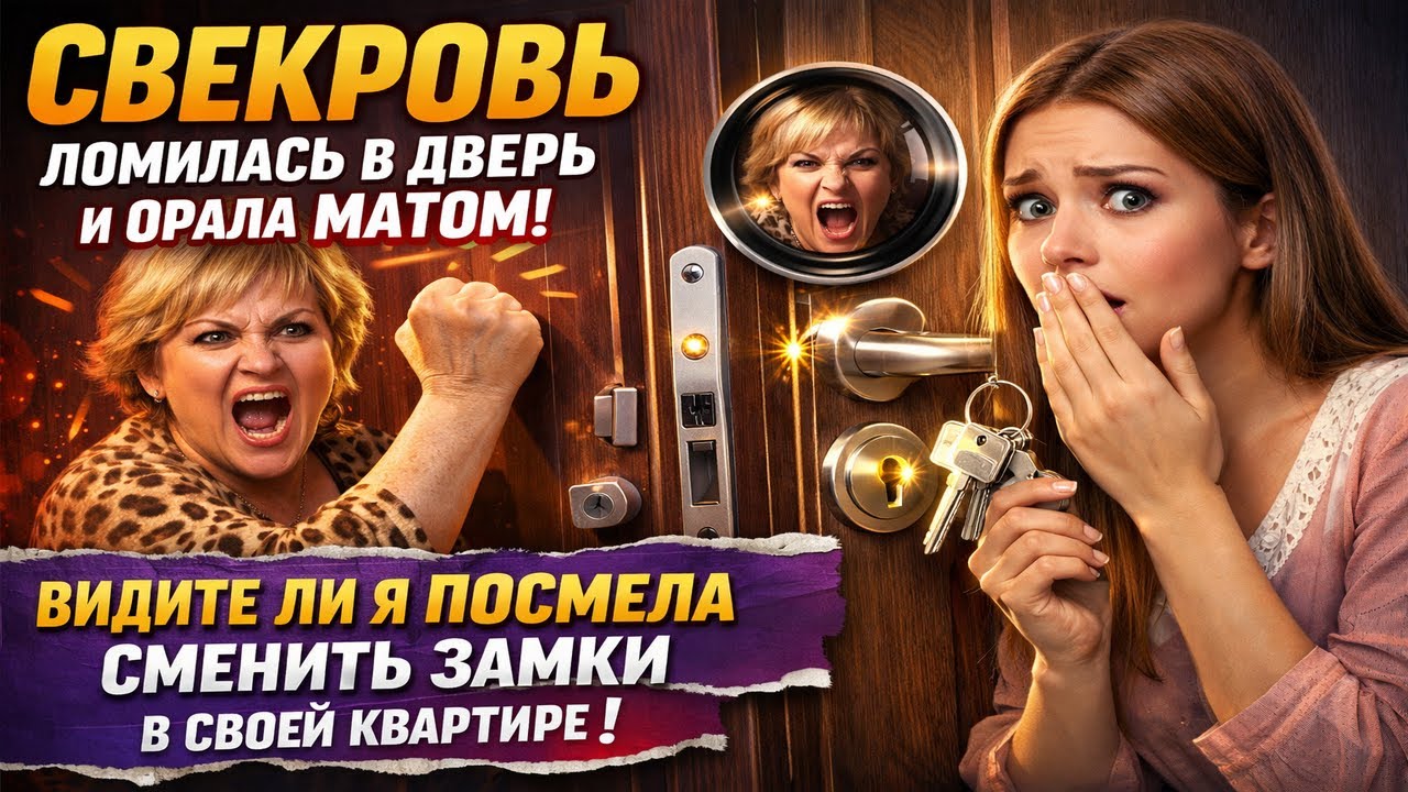 СВЕКРОВЬ ЛОМИЛАСЬ В ДВЕРЬ И ОРАЛА МАТОМ  ВИДИТЕ ЛИ Я ПОСМЕЛА СМЕНИТЬ ЗАМКИ В СВОЕЙ КВАРТИРЕ