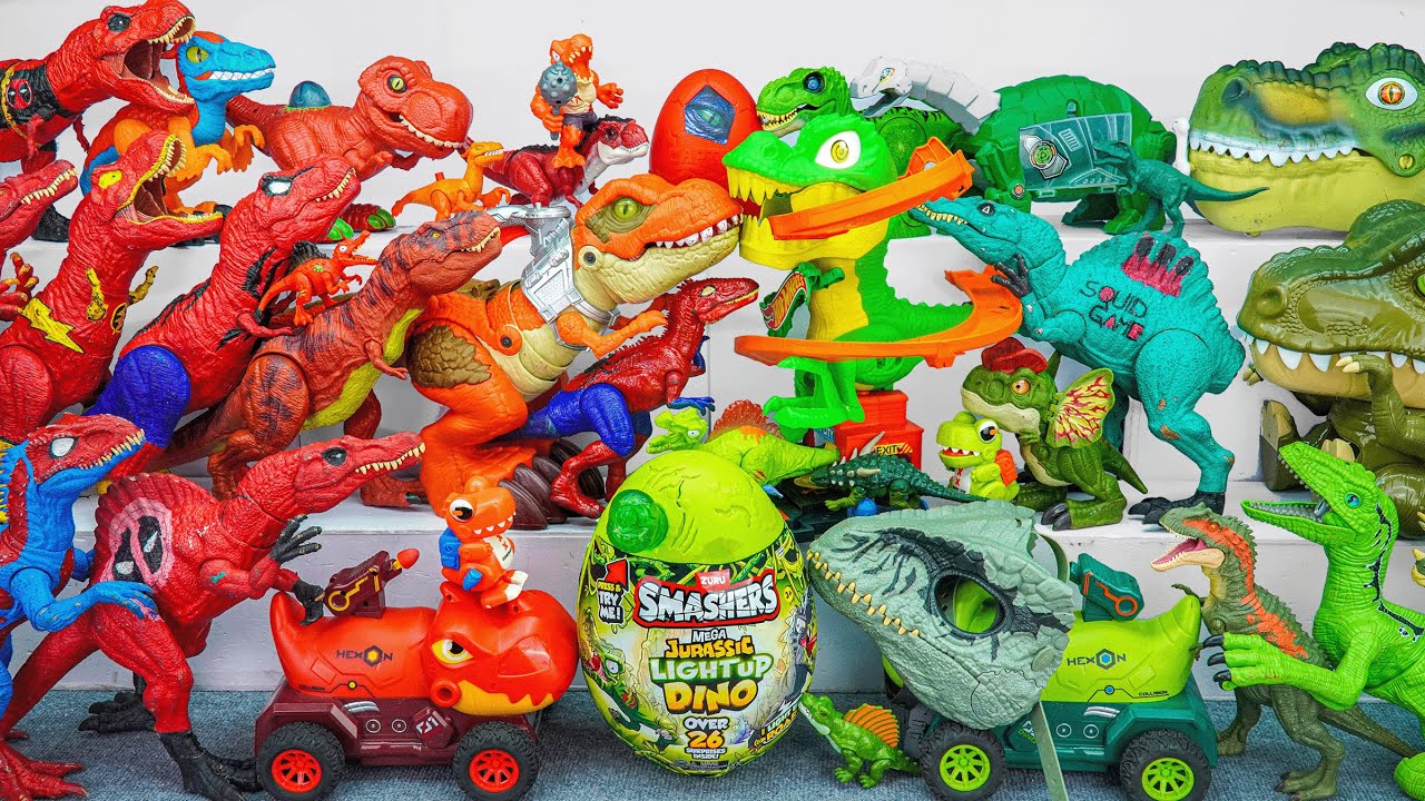 Jurassic World Unboxing and Review ASMR | Giant T Rex Dinosaur Toys Smashers Surprise Eggs