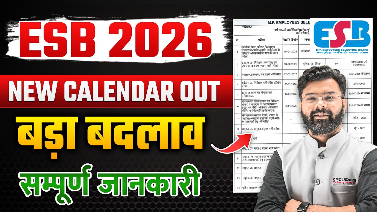 ESB 2026 New Calendar Out | MP ESB New Calendar | ESB CALENDAR 2026
